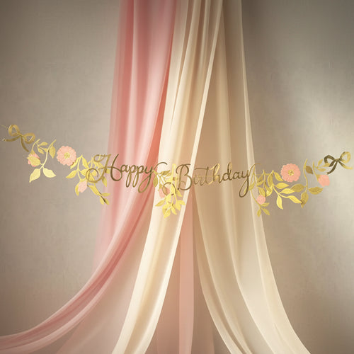 Banner Happy Birthday Flowers