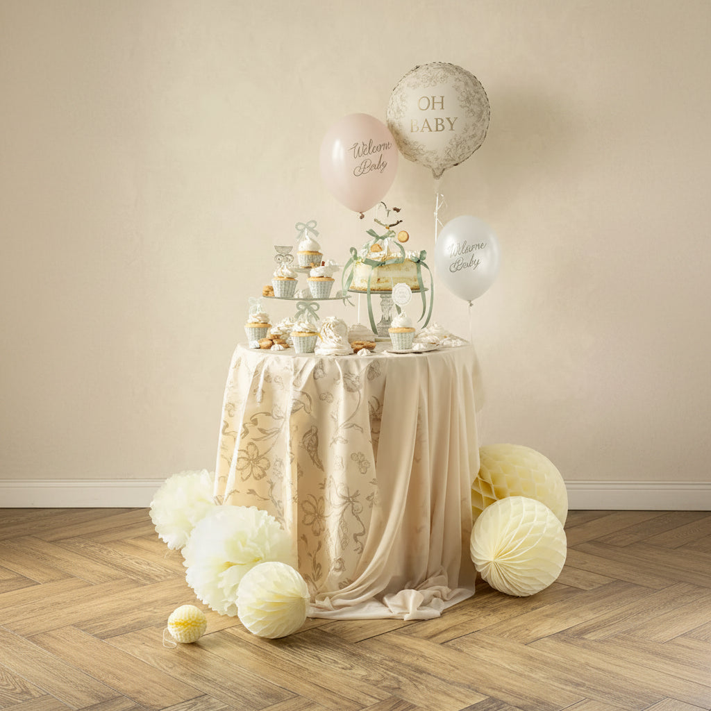 Mantel Beige Flores