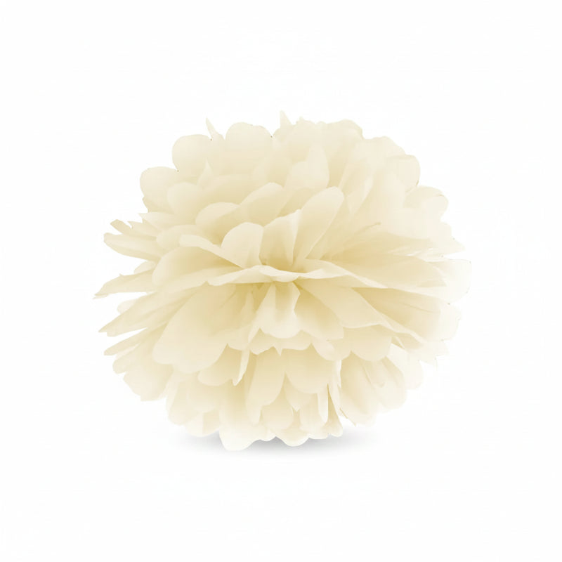 Pompón de Papel Tissue Crema