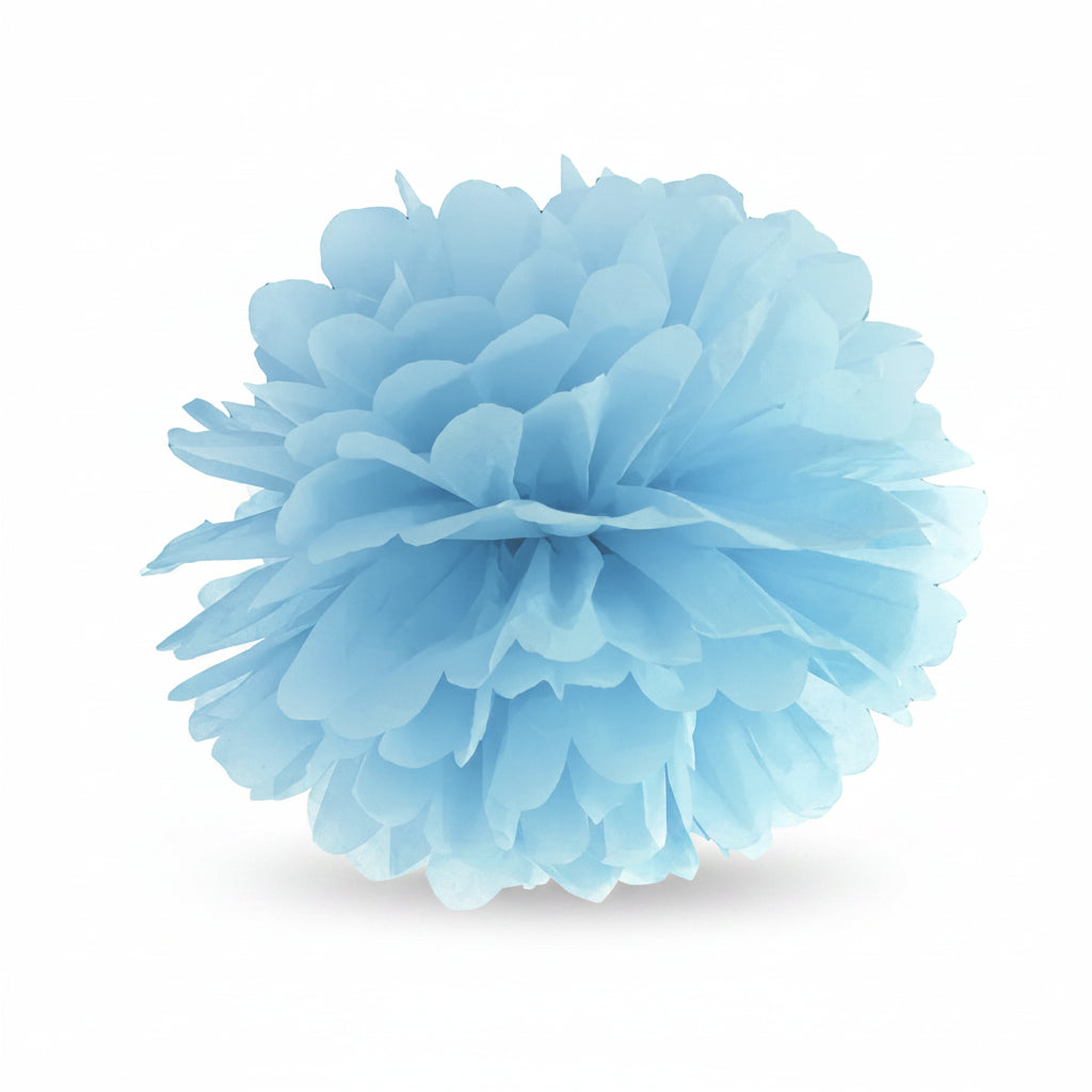 Pompón de Papel Tissue Misty Blue