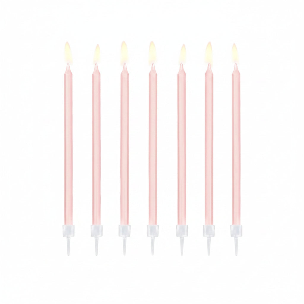 Velas de Cumpleaños Lisas Rosa Claro