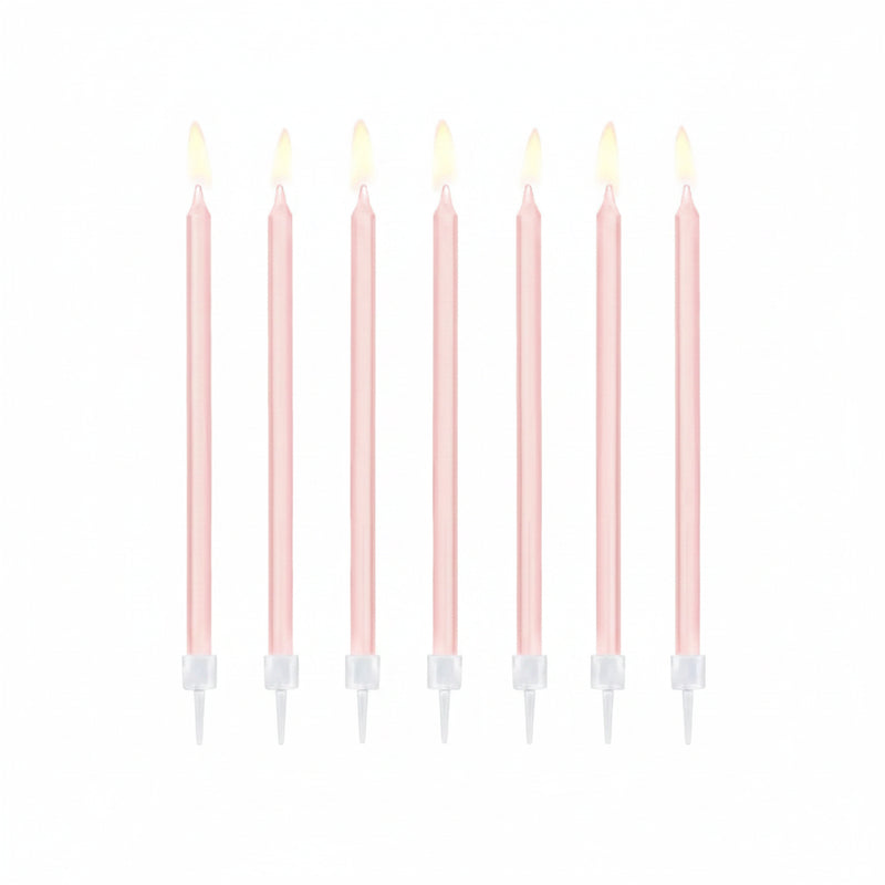 Velas de Cumpleaños Lisas Rosa Claro