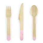 Cubiertos de Madera Rosa Claro