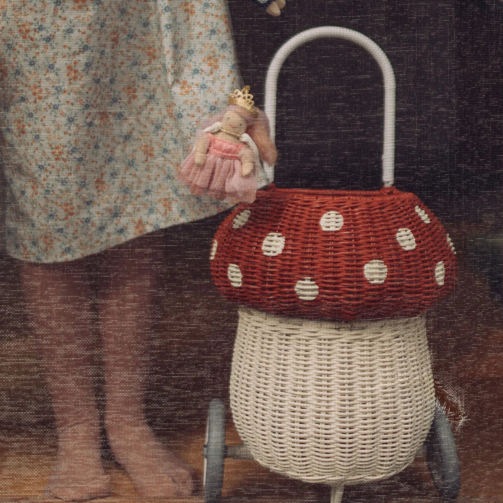 Carrito almacenaje ratán
