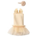 Traje de ballet y falda color crema, Talla 1