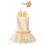 Traje de ballet y falda color crema, Talla 1