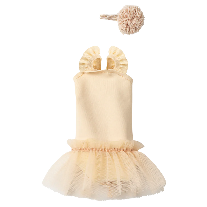 Traje de ballet y falda color crema, Talla 1