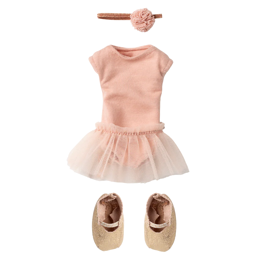 Traje de ballet y falda rosa, Talla 2