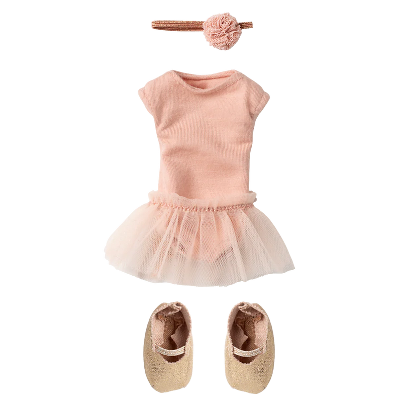 Traje de ballet y falda rosa, Talla 2