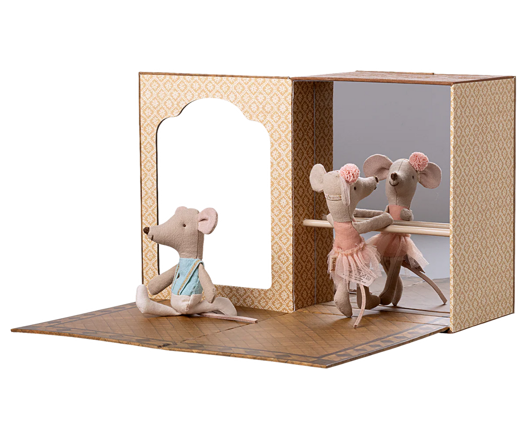 Ratones en estudio de danza, hermanos pequeños