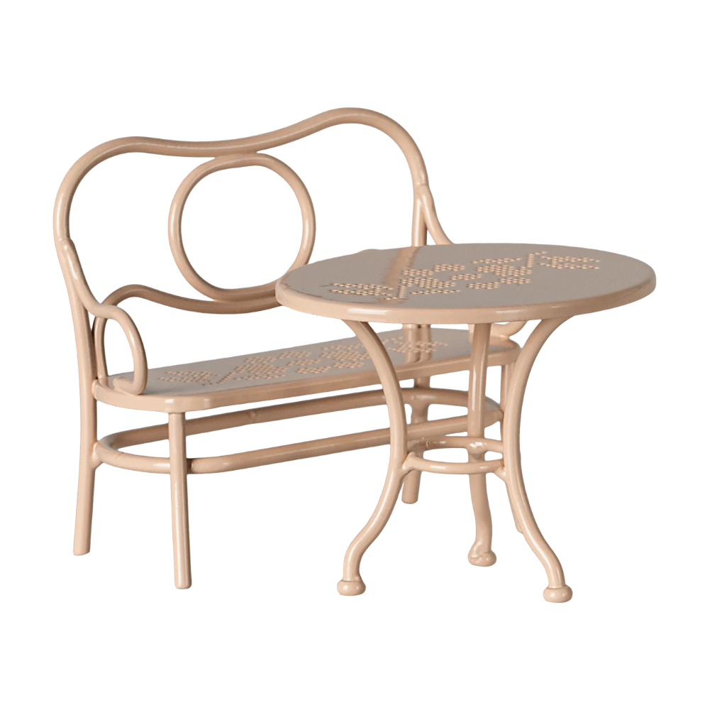 Set de café con mobiliario completo, Grande - Rosa pálido