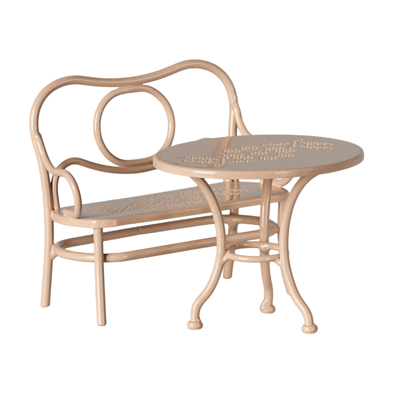 Set de café con mobiliario completo, Grande - Rosa pálido
