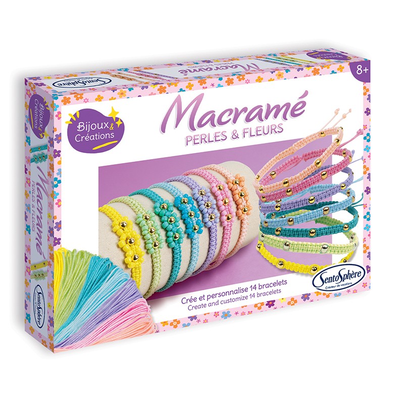Pulseras de macramé - Perles et Fleurs