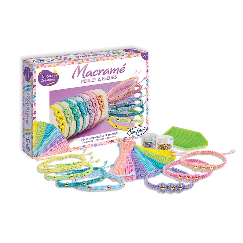 Pulseras de macramé - Perles et Fleurs