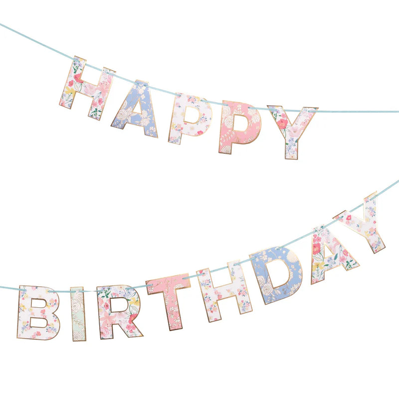 Guirnalda Happy Birthday - English Garden