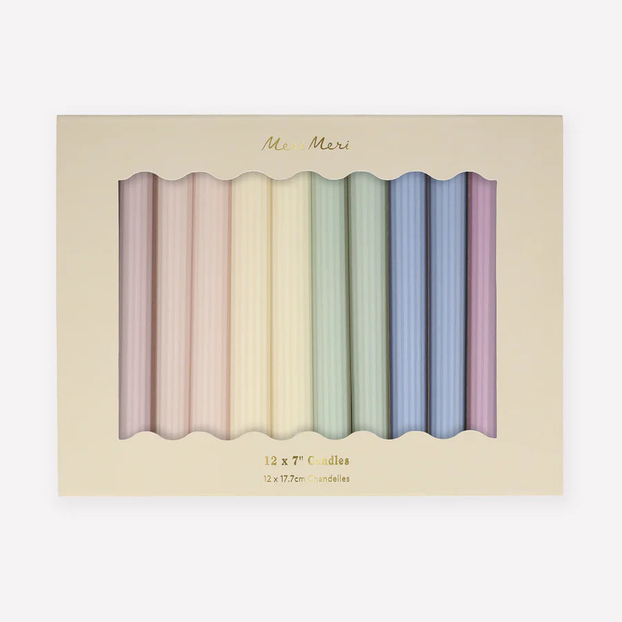 12 Velas de Mesa Pastel