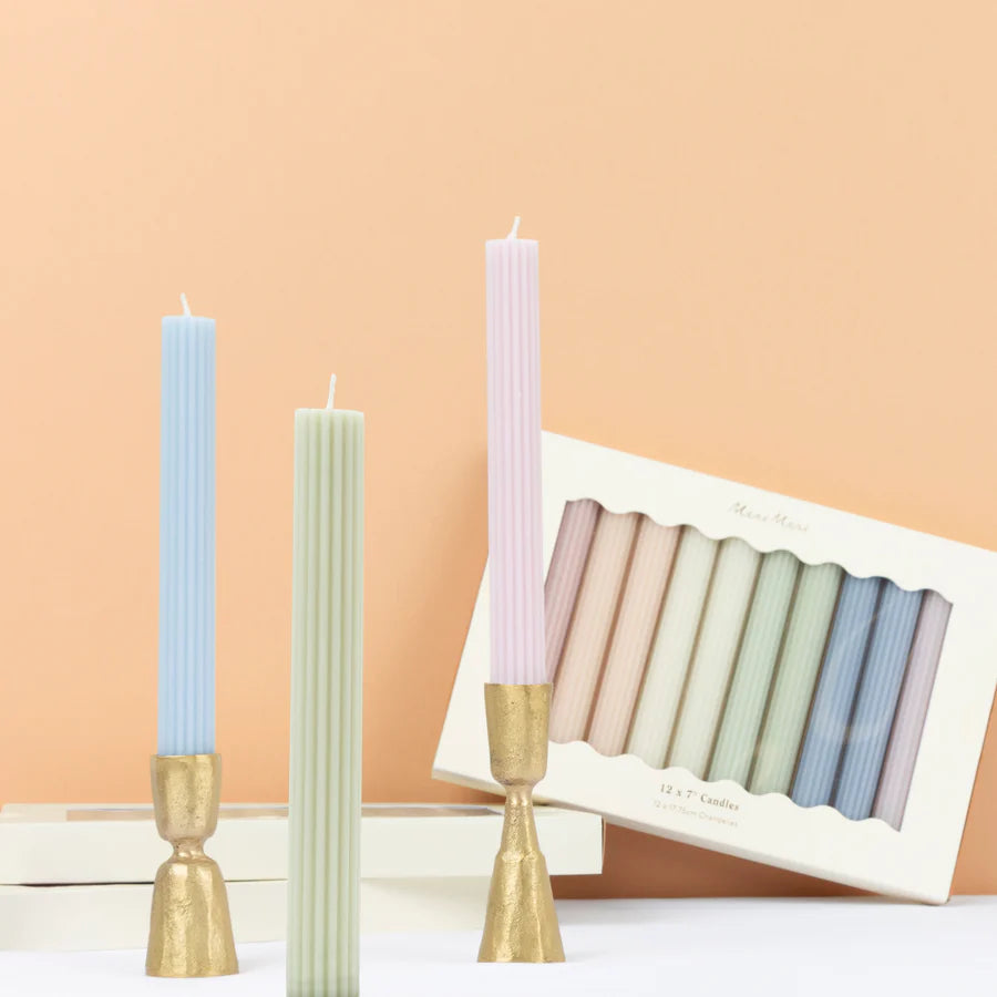 12 Velas de Mesa Pastel
