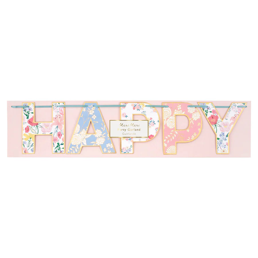 Guirnalda Happy Birthday - English Garden