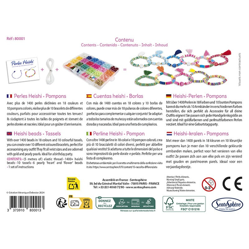Crea tus pulseras - Perles Heishi Pompons