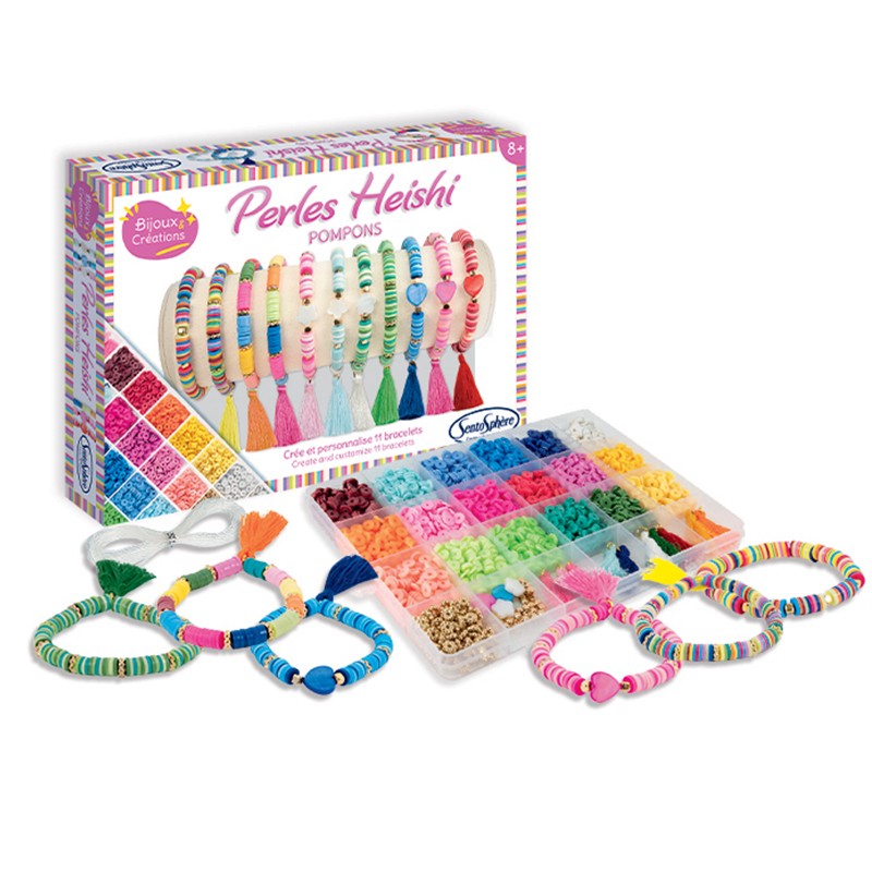 Crea tus pulseras - Perles Heishi Pompons