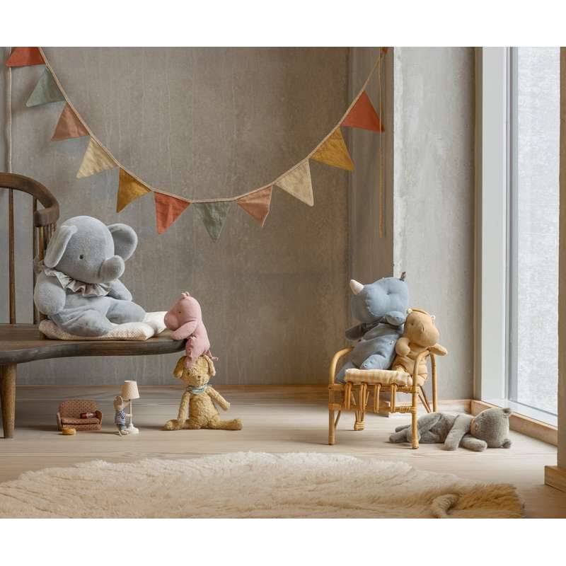 Elefante de peluche grande - azul/gris
