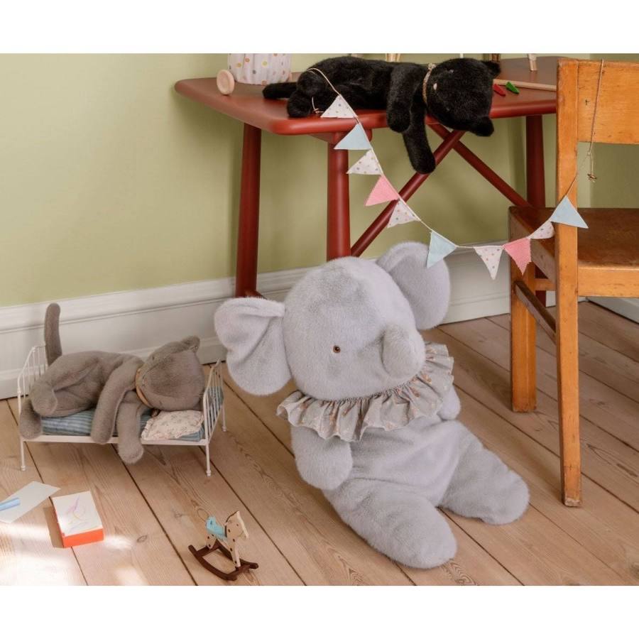 Elefante de peluche grande - azul/gris